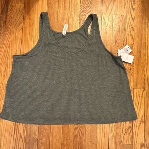 Auden Dark Gray Ribbed Women's Tank Top